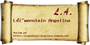 Löwenstein Angelina névjegykártya